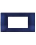 Placca in tecnopolimero 4 posti color blu compatibile Vimar Plana