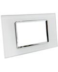 Placca in vetro bianco 3 posti compatibile Living International