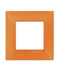 Placca in tecnopolimero 2 posti color arancione compatibile Vimar Plana