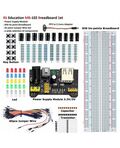 Kit componenti elettronici diodi/condensatori/pulsanti con breadboard e modulo di alimentazione 3.3V/5V MB102