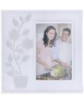 Cornice portafoto 10x15cm con pianta fiorita LED Bianco