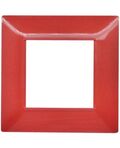 Placca in tecnopolimero 2 posti color rosso corallo compatibile Vimar Plana
