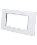 Placca in vetro bianco 4 posti compatibile Living International