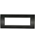 Placca 7 posti nero compatibile Living International