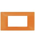 Placca in tecnopolimero 4 posti color arancione compatibile Vimar Plana