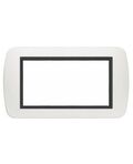 Placca 4 posti bianca in metallo compatibile Living International