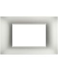 Placca 3P Tecnopolimero 12x8cm Argento compatibile Vimar