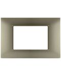 Placca 3P Tecnopolimero 12x8cm Champagne compatibile Vimar