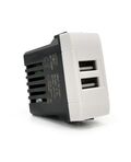 Alimentatore doppia presa USB 5V 2A Bianco compatibile Living International