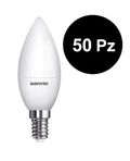 50 Pezzi - Lampada LED C37 5W attacco E14 candela - luce calda - SERIE LUNA