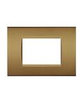 Placca in tecnopolimero 3 posti color sabbia compatibile Living International