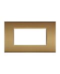 Placca in tecnopolimero 4 posti color sabbia compatibile Living International