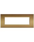Placca in tecnopolimero 7 posti color sabbia compatibile Living International