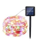 Striscia LED RGB  in filo di rame 10m 100 led con pannello solare