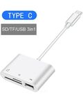 Adattatore USB Type C ad USB 2.0/SD/TF bianco