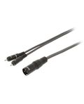 Cavo Stereo XLR 3p (M) - 2x RCA Maschio 3m Grigio Scuro