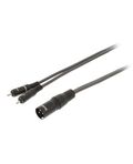 Cavo Stereo XLR 3p (M) - 2x RCA Maschio 5m Grigio Scuro