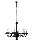 LAMPADARIO ALFIERE NERO 8XE14 74X59CM