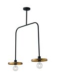 SOSPENSIONE TWIGA NERA/ORO 2XE27 85X91,3X25CM