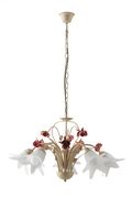 LAMPADARIO ROSE ROSSE AVORIO 5XE14 71CM