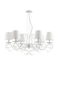 LAMPADARIO PERLA BIANCO 6XE14 82CM