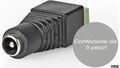 Connettore di sicurezza CCTV 2 fili a CC maschio 5,5x2,1mm confezione da 5