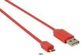 Cavo USB 2.0 USB A Maschio - Micro B Maschio Piatto 1m Rosso