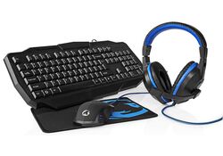 Kit da gaming 4 in 1 tastiera italiana LED cuffie con microfono mouse e tappetino