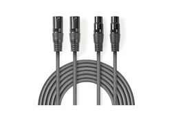 Cavo Stereo bilanciato 2XLR 3-Pin Maschio-2XLR 3-Pin Femmina 1.5m Sweex