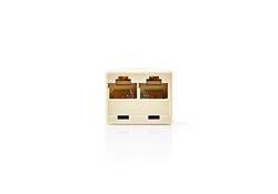 Splitter di Rete Telecom RJ45 femmina-2x RJ45 Femmina Avorio