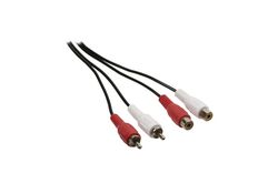 Cavo Audio Stereo 2x RCA Maschio - 2x RCA Femmina 1m nero