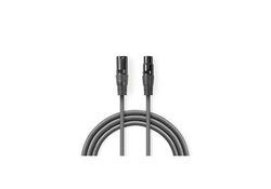 Cavo DMX Digitale da 110 Ohm | Maschio a 3 Pin XLR - Femmina a 3 Pin XLR | 15 m | Grigio