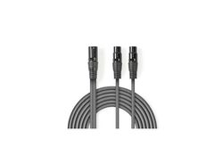 Cavo Audio XLR Bilanciato | Maschio a 3 Pin XLR - 2x Femmina a 3 Pin XLR | 1.5 m | Grigio