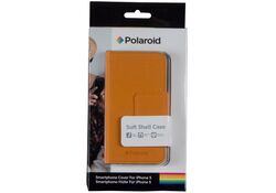 Custodia FLIP in ecopelle arancione chiusura magnetica per iPhone 5