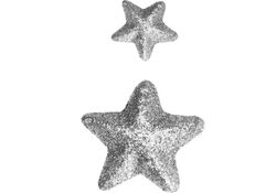 Stella glitterata dimensioni assortite 15/35mm colore argento 45 pezzi