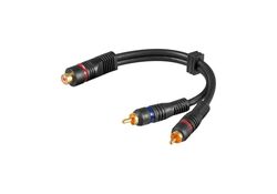 Cavo adattatore audio RCA femmina-2 RCA maschio a doppia schermatura