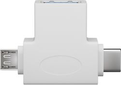Adattatore USB 3in1 USB tipo A 3.0/microUSB/USB type C