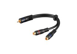 Cavo adattatore audio RCA maschio-2 RCA femmina a doppia schermatura