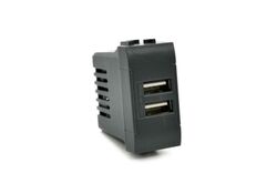 Alimentatore doppia presa USB 5V 2A nero compatibile Living International