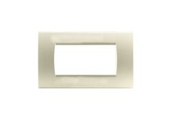 Placca in tecnopolimero 4 posti color grigio chiaro compatibile Living International