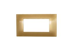 Placca in tecnopolimero 4 posti color oro compatibile Vimar Plana