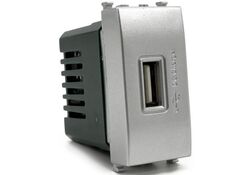 Presa USB grigia 90-265V 50/60Hz output 5V 2A compatibile Vimar Plana