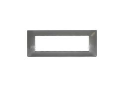 Placca in tecnopolimero 7 posti color grigio scuro compatibile Vimar Plana