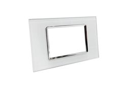 Placca in vetro bianco 3 posti compatibile Living International