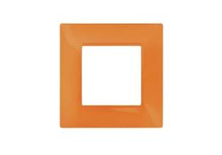 Placca in tecnopolimero 2 posti color arancione compatibile Vimar Plana