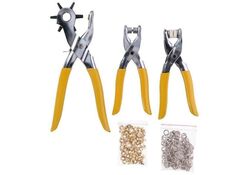 Set 3 utensili Kinzo - Pinza fustellatrice e 2 pinze occhiellatrici + 250 occhielli