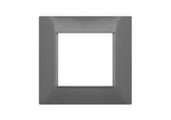 Placca in tecnopolimero 2 posti color grigio scuro compatibile Vimar Plana