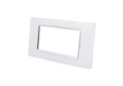 Placca in vetro bianco 4 posti compatibile Living International