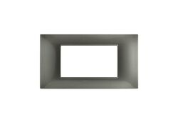 Placca in tecnopolimero 4P grigio scuro compatibile Vimar