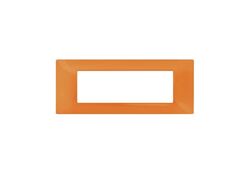 Placca in tecnopolimero 7 posti color arancione compatibile Vimar Plana